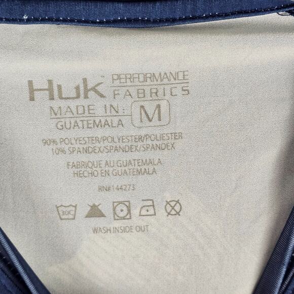 Huk Refraction Fish Fade Shirt Mens M Blue Pursuit Pattern Performance H1200368 - Picture 5 of 7